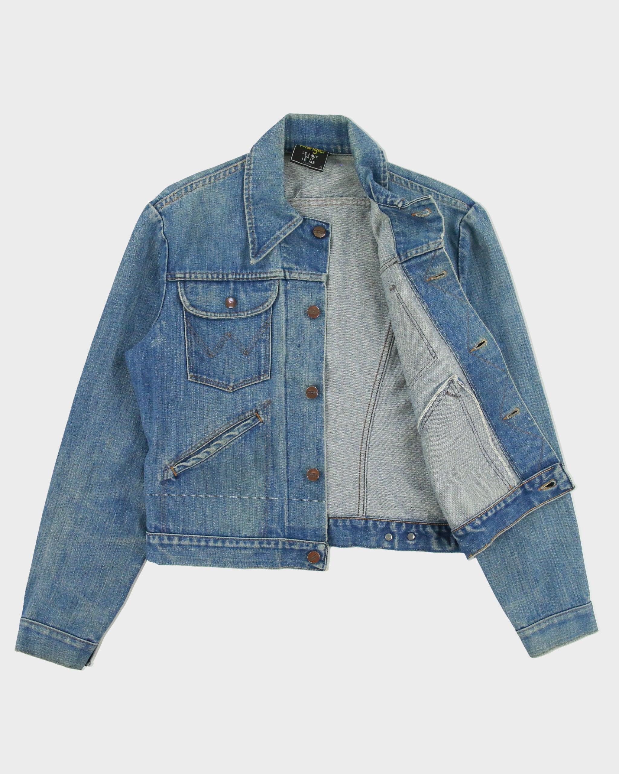 Vintage 1970s Wrangler 126MJ Stone Wash Made In Canada Denim Trucker Jacket - M