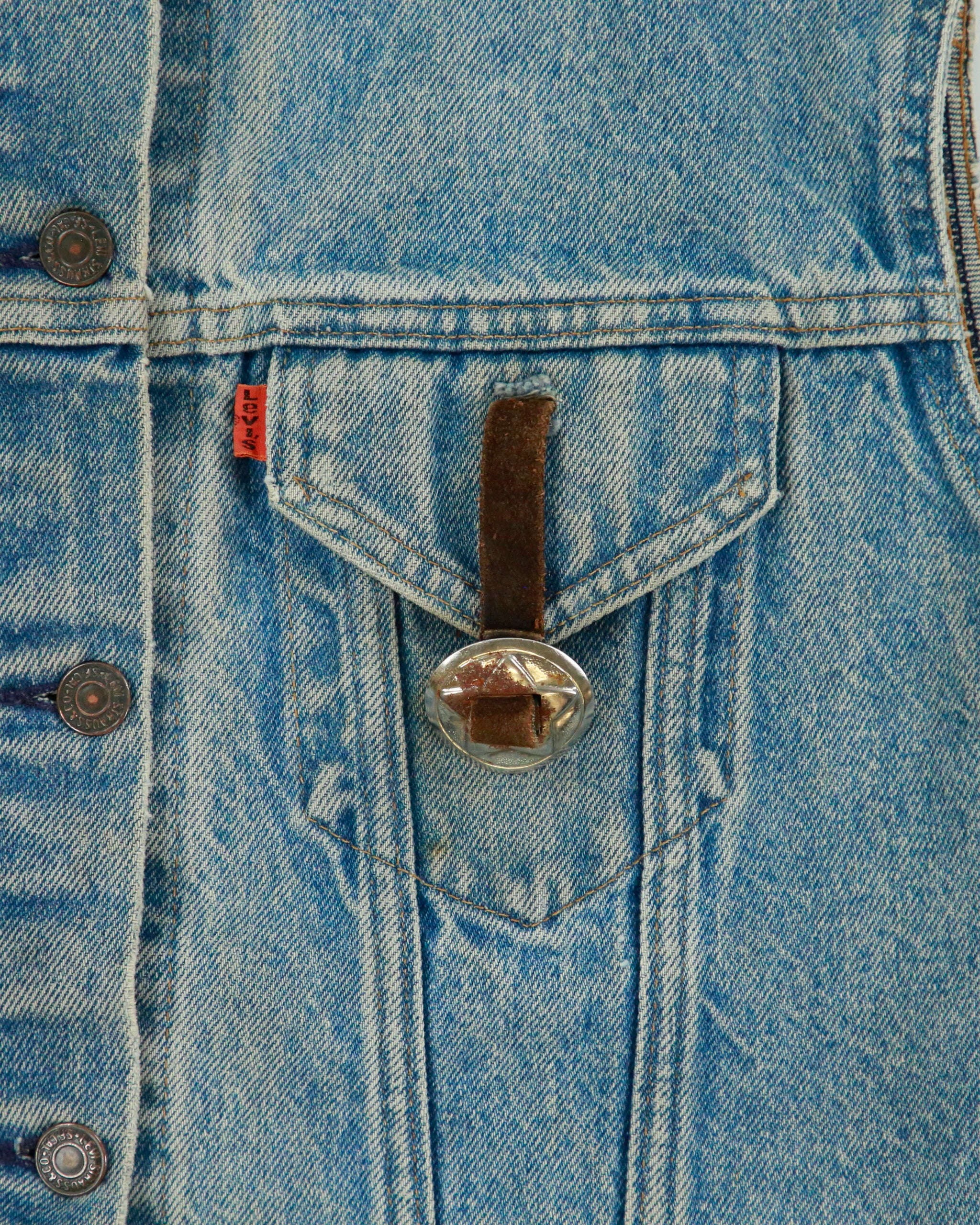 Vintage 1982 Levi's 70505-0217 Orange Tab Made In USA 'Metallica Damage Inc '86' Patch Sleeveless Denim Jacket - M