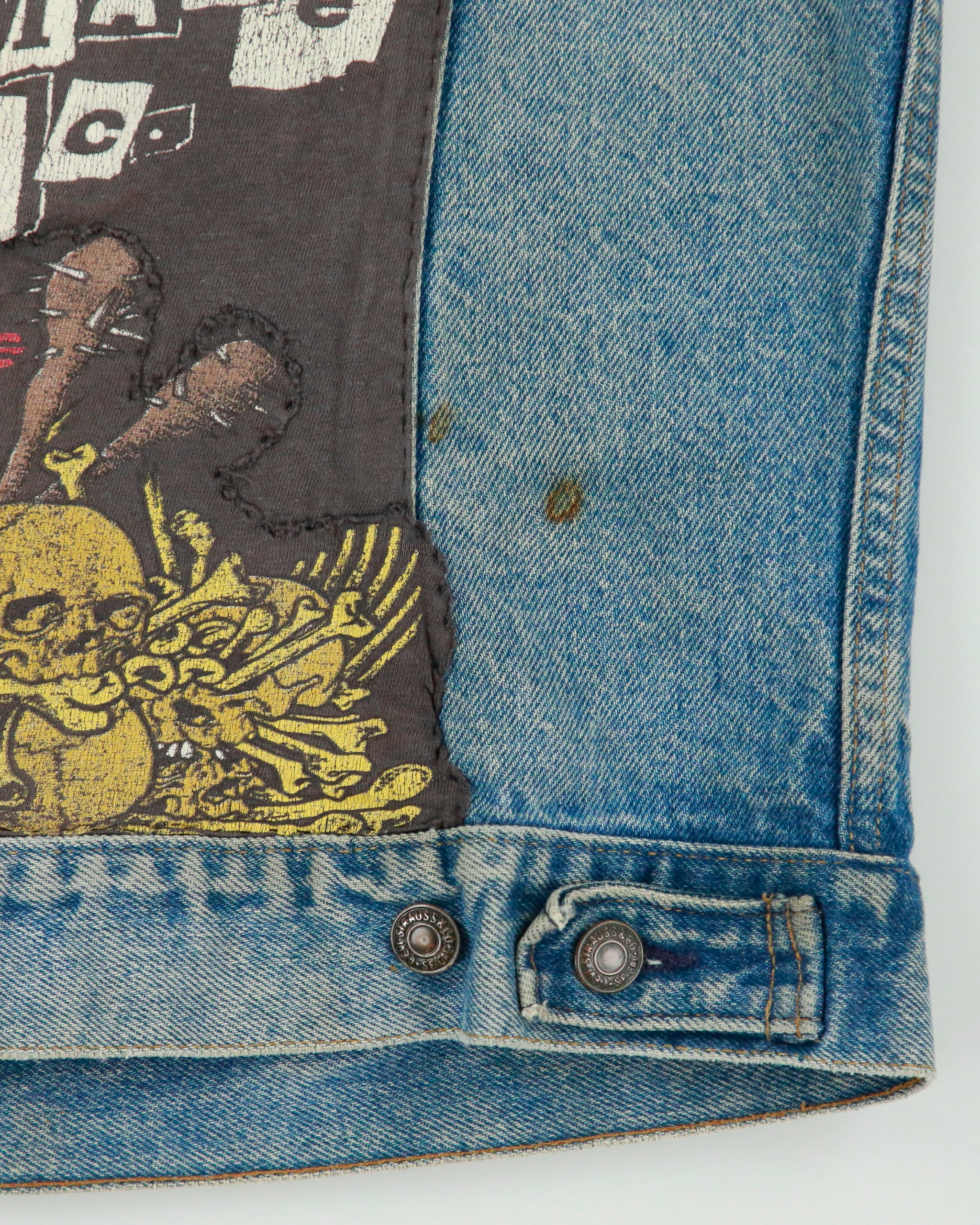Vintage 1982 Levi's 70505-0217 Orange Tab Made In USA 'Metallica Damage Inc '86' Patch Sleeveless Denim Jacket - M