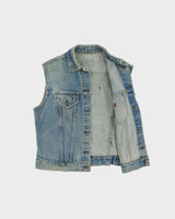 Vintage 1982 Levi's 70505-0217 Orange Tab Made In USA 'Metallica Damage Inc '86' Patch Sleeveless Denim Jacket - M