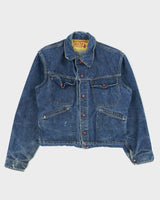 Vintage Pitch Riders Western Riveted Snap Button 124MJ Raw Denim Trucker Jacket - L