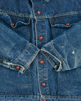 Vintage Pitch Riders Western Riveted Snap Button 124MJ Raw Denim Trucker Jacket - L