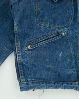Vintage Pitch Riders Western Riveted Snap Button 124MJ Raw Denim Trucker Jacket - L