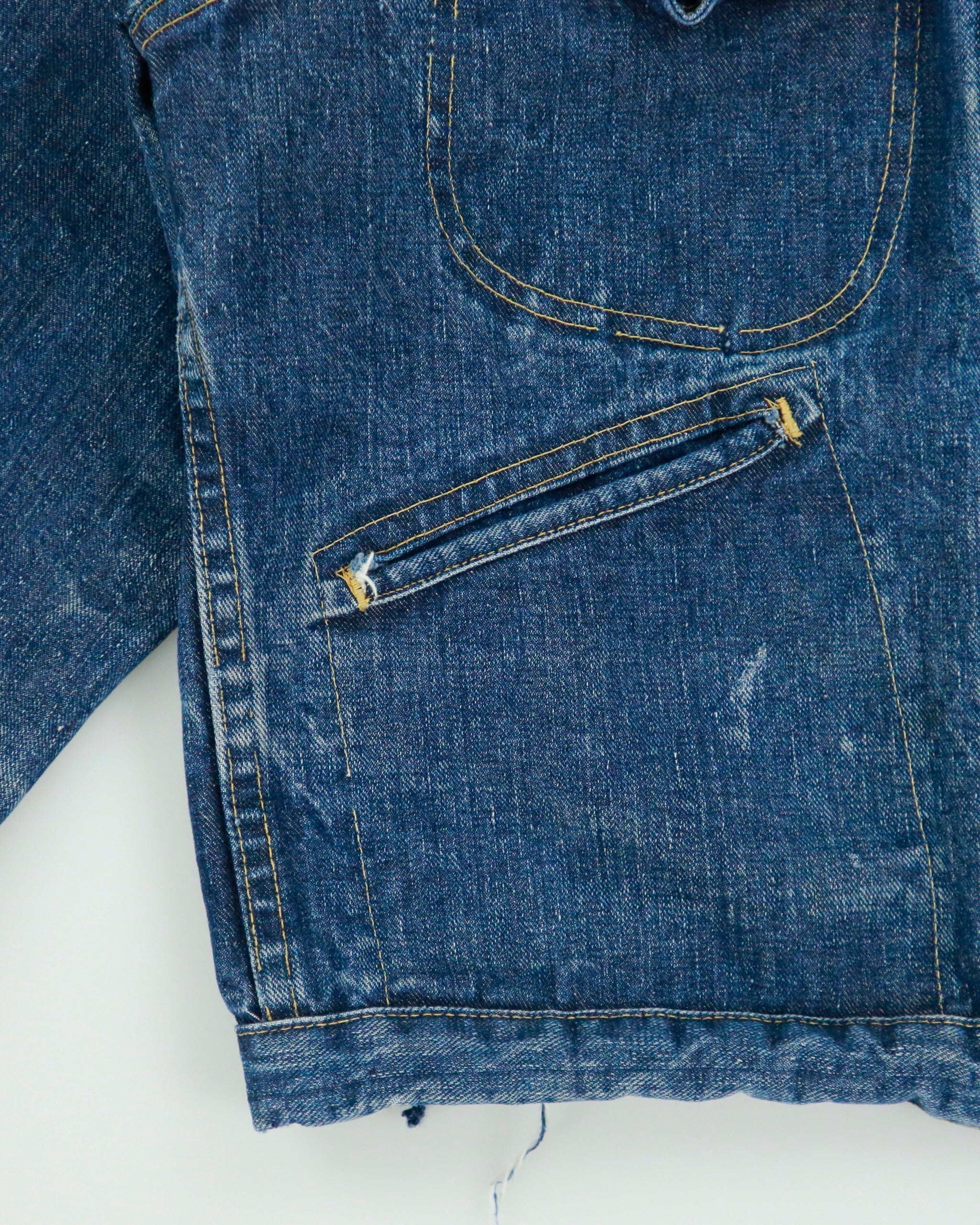 Vintage Pitch Riders Western Riveted Snap Button 124MJ Raw Denim Trucker Jacket - L
