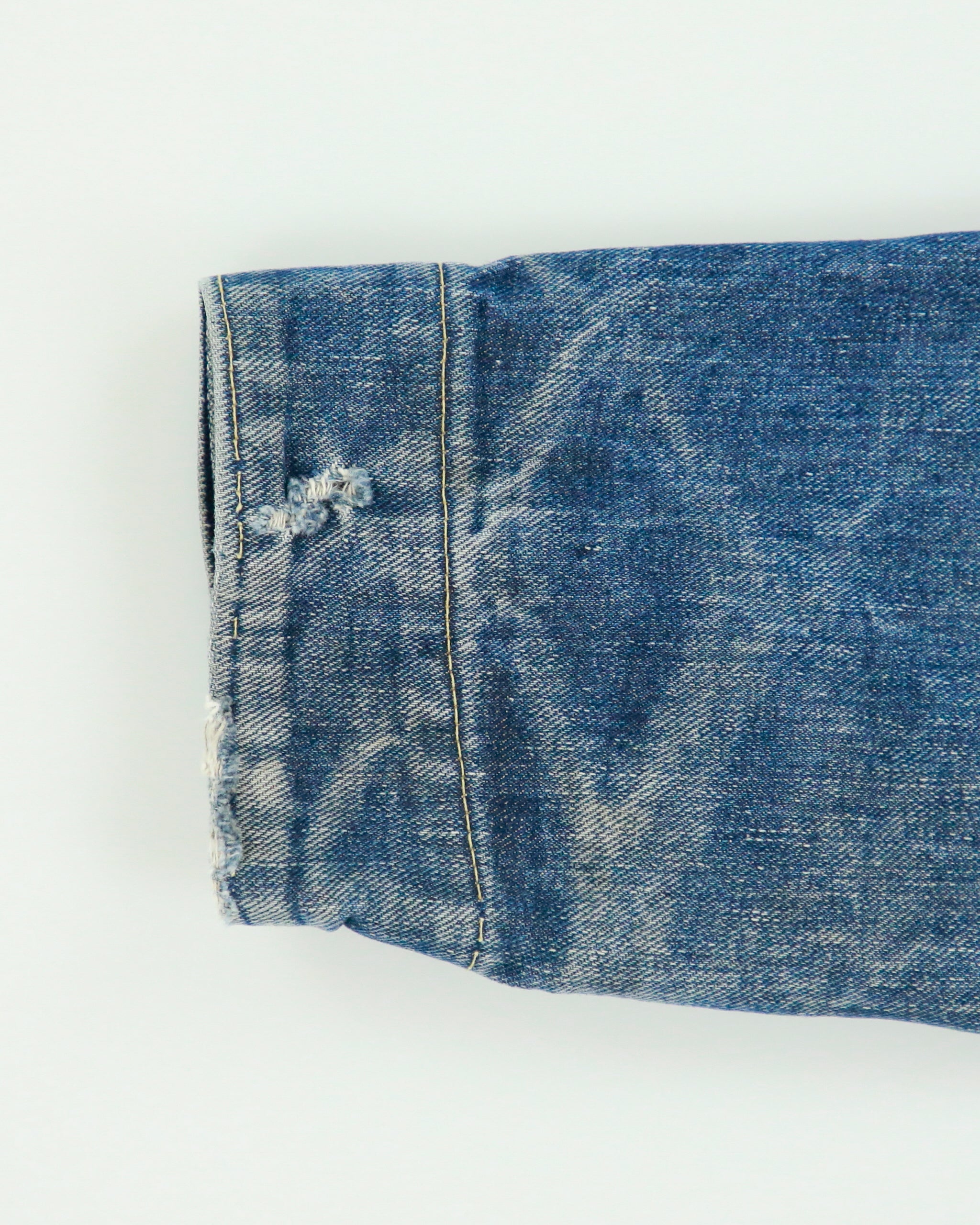 Vintage Pitch Riders Western Riveted Snap Button 124MJ Raw Denim Trucker Jacket - L