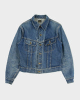 Vintage 1970s Lee Riders Made In USA Stone Wash Denim Trucker Jacket - S