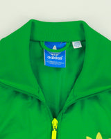 Vintage Adidas Originals Volt Green 3-Stripe Funnel Neck Track Jacket - S