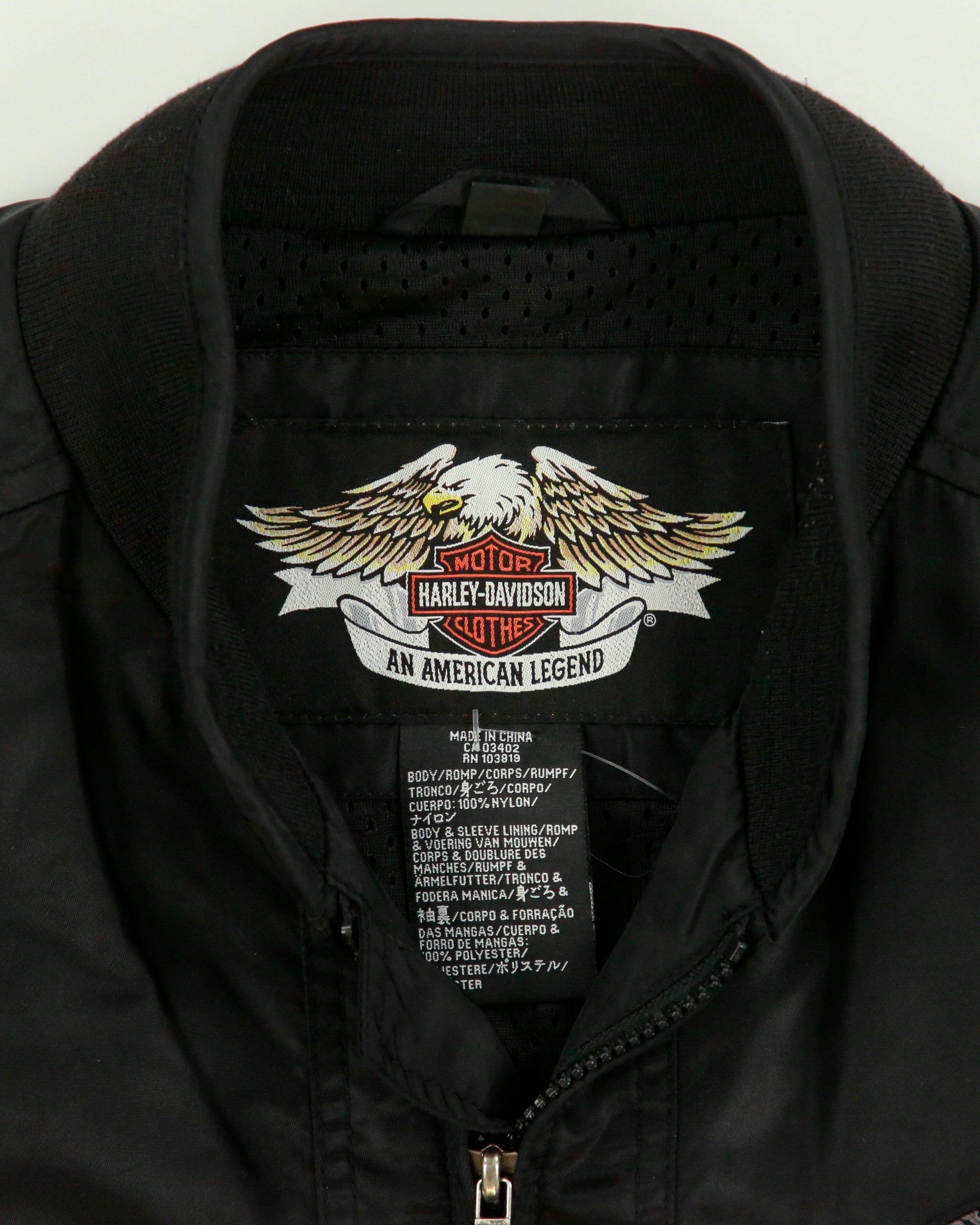 Vintage Y2K 00s Harley Davidson Skull Embroidered Satin Bomber Biker Jacket - XL