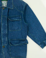 Vintage 1990s Seventy International Contrast Stitch Denim Chore Jacket - M