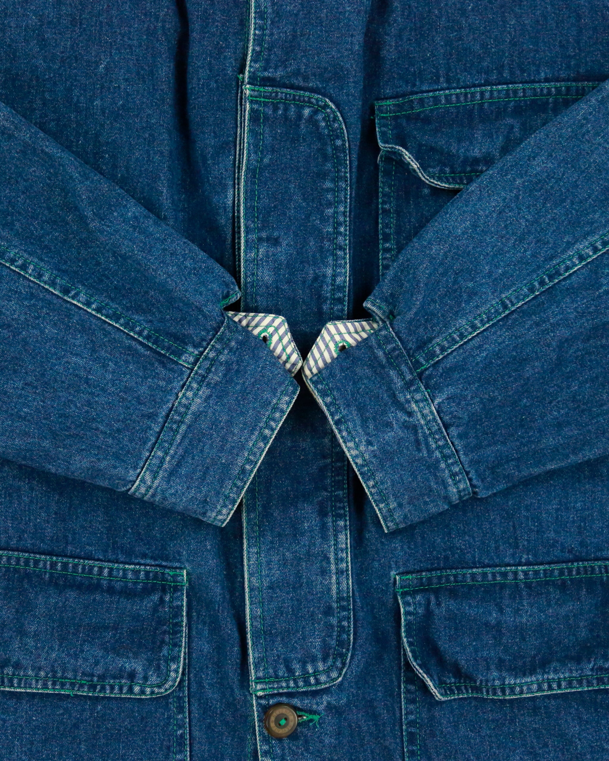 Vintage 1990s Seventy International Contrast Stitch Denim Chore Jacket - M