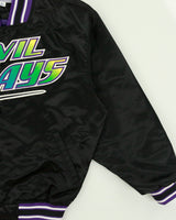 Vintage 1990s Starter Diamond Collection Tampa Bay Devil Rays MLB Satin Bomber Jacket - L