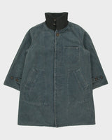 Vintage 1990s BLUE BLUE Japan By Seilin &amp; Co. Indigo Denim Ribbed Collar Mac Jacket - M