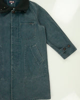 Vintage 1990s BLUE BLUE Japan By Seilin &amp; Co. Indigo Denim Ribbed Collar Mac Jacket - M