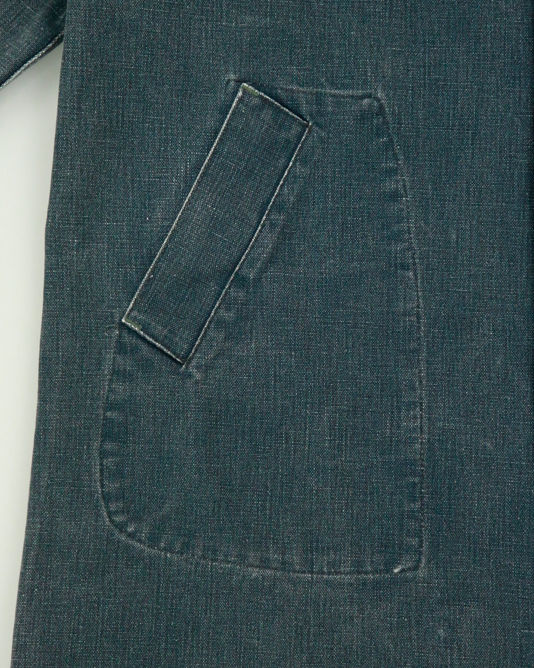 Vintage 1990s BLUE BLUE Japan By Seilin &amp; Co. Indigo Denim Ribbed Collar Mac Jacket - M
