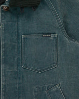 Vintage 1990s BLUE BLUE Japan By Seilin &amp; Co. Indigo Denim Ribbed Collar Mac Jacket - M
