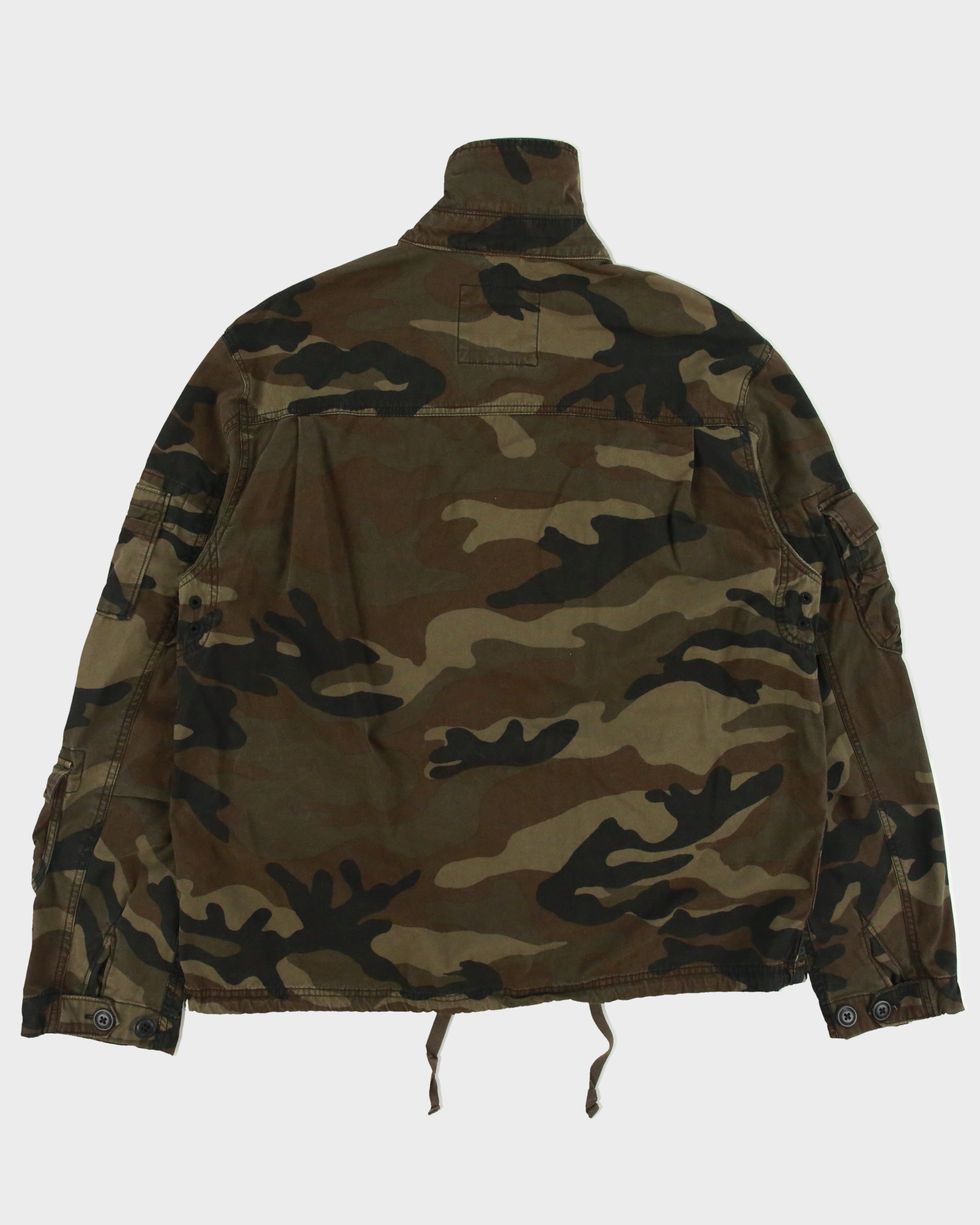 Vintage Y2K 00s GAP Woodland Camo Canvas Utility Field Jacket - L