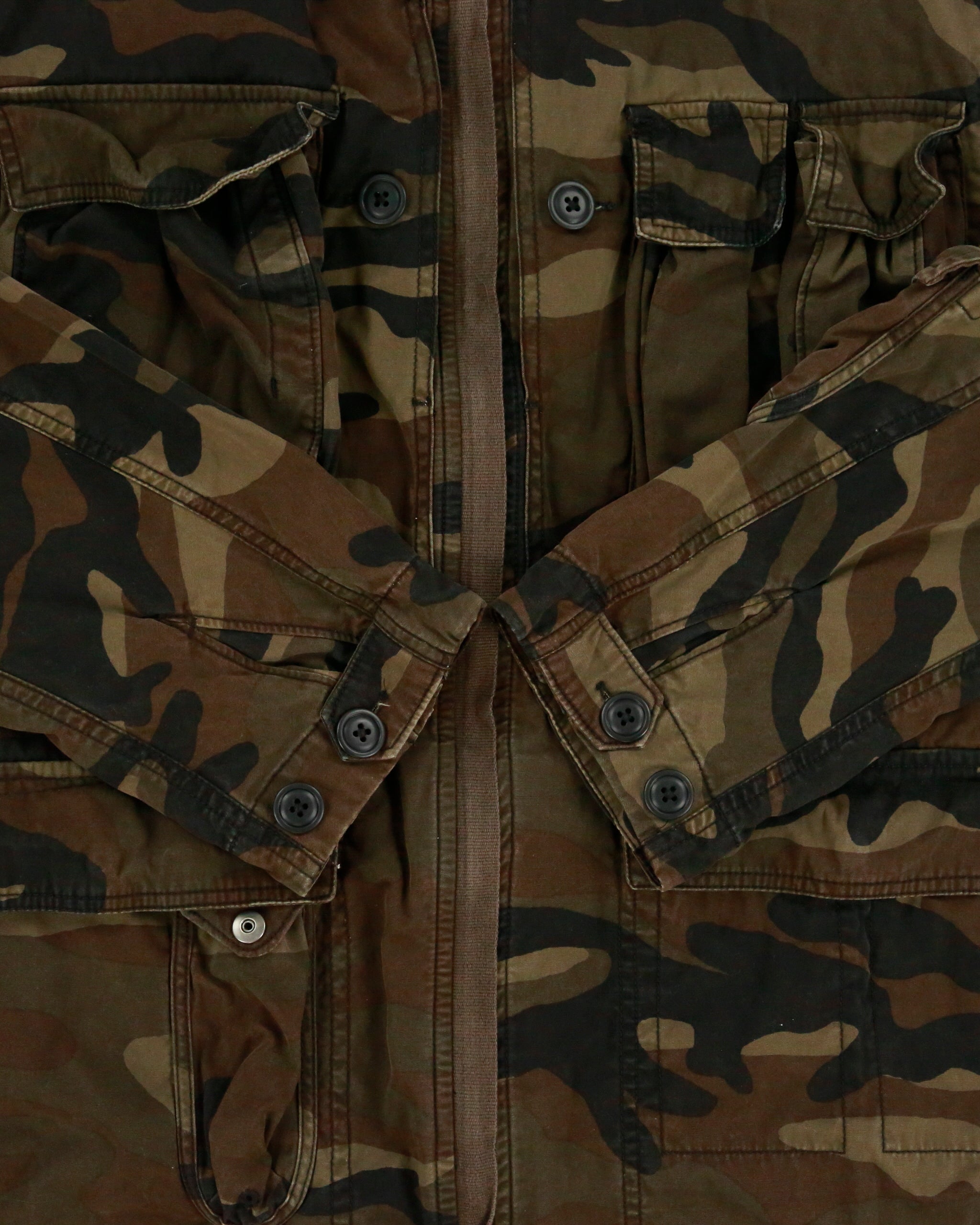 Vintage Y2K 00s GAP Woodland Camo Canvas Utility Field Jacket - L