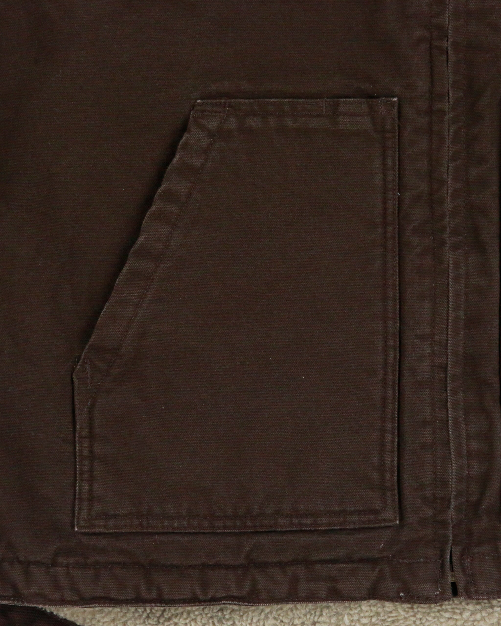 Vintage Carhartt DKB Washed Duck Canvas Sherpa Lined Loose Fit Mock Neck Gilet - L