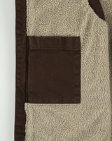 Vintage Carhartt DKB Washed Duck Canvas Sherpa Lined Loose Fit Mock Neck Gilet - L