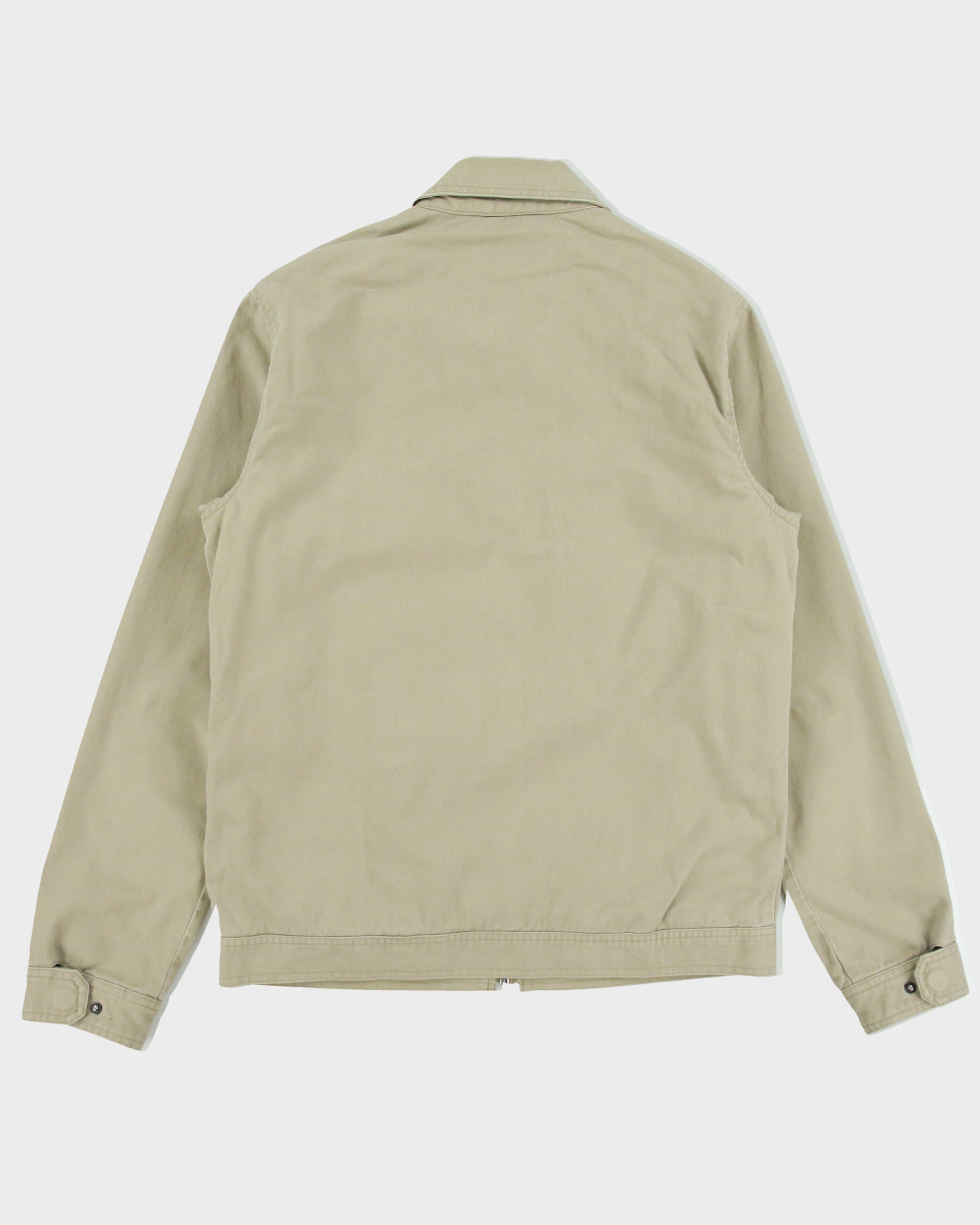 Vintage Y2K 00s Quiksilver Khaki Canvas Buffalo Plaid Lined Harrington Jacket - S