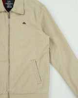 Vintage Y2K 00s Quiksilver Khaki Canvas Buffalo Plaid Lined Harrington Jacket - S