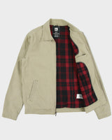 Vintage Y2K 00s Quiksilver Khaki Canvas Buffalo Plaid Lined Harrington Jacket - S