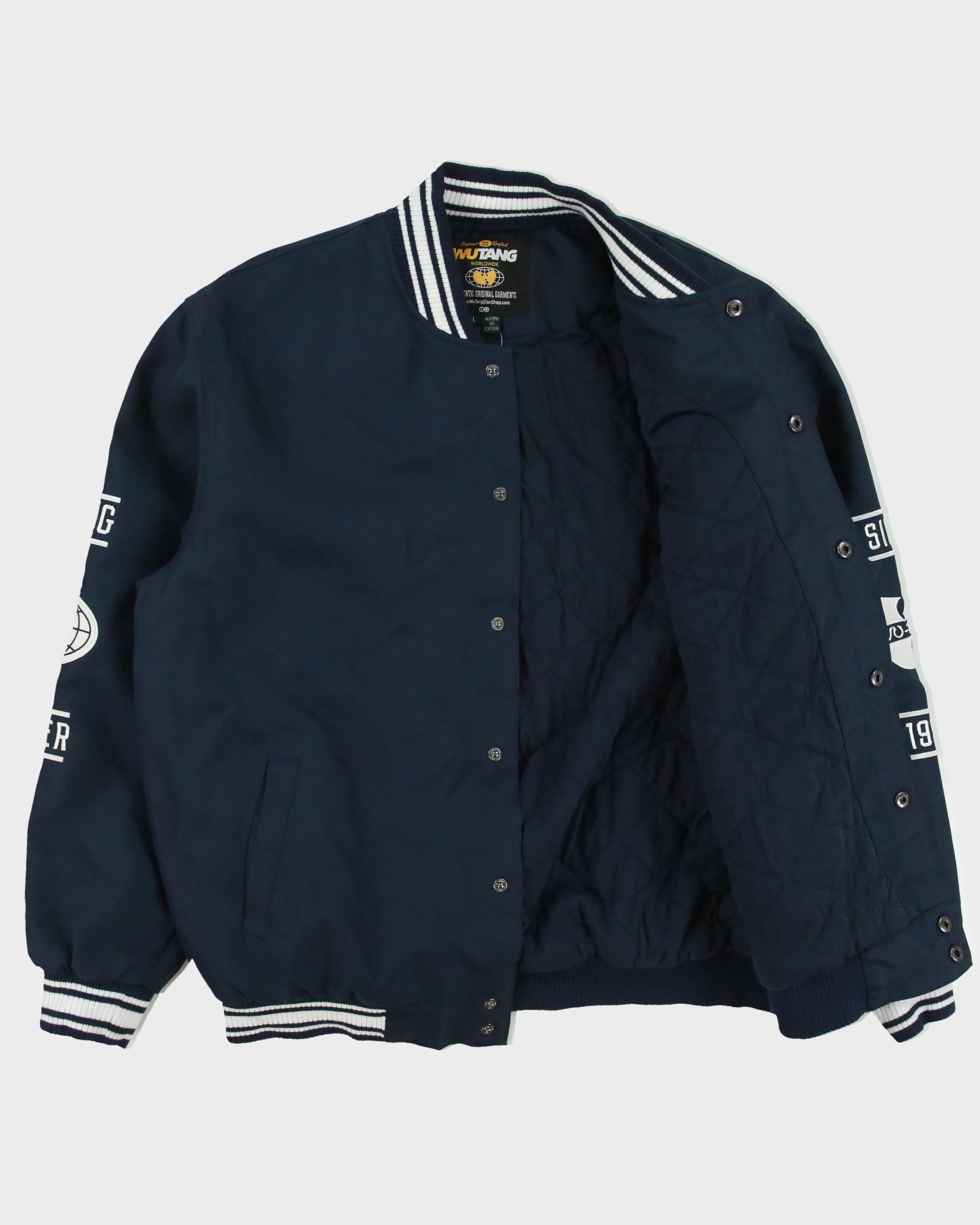 Vintage WU-TANG Forever Twill Canvas Quilt Lined 'All City' Varsity Jacket - L