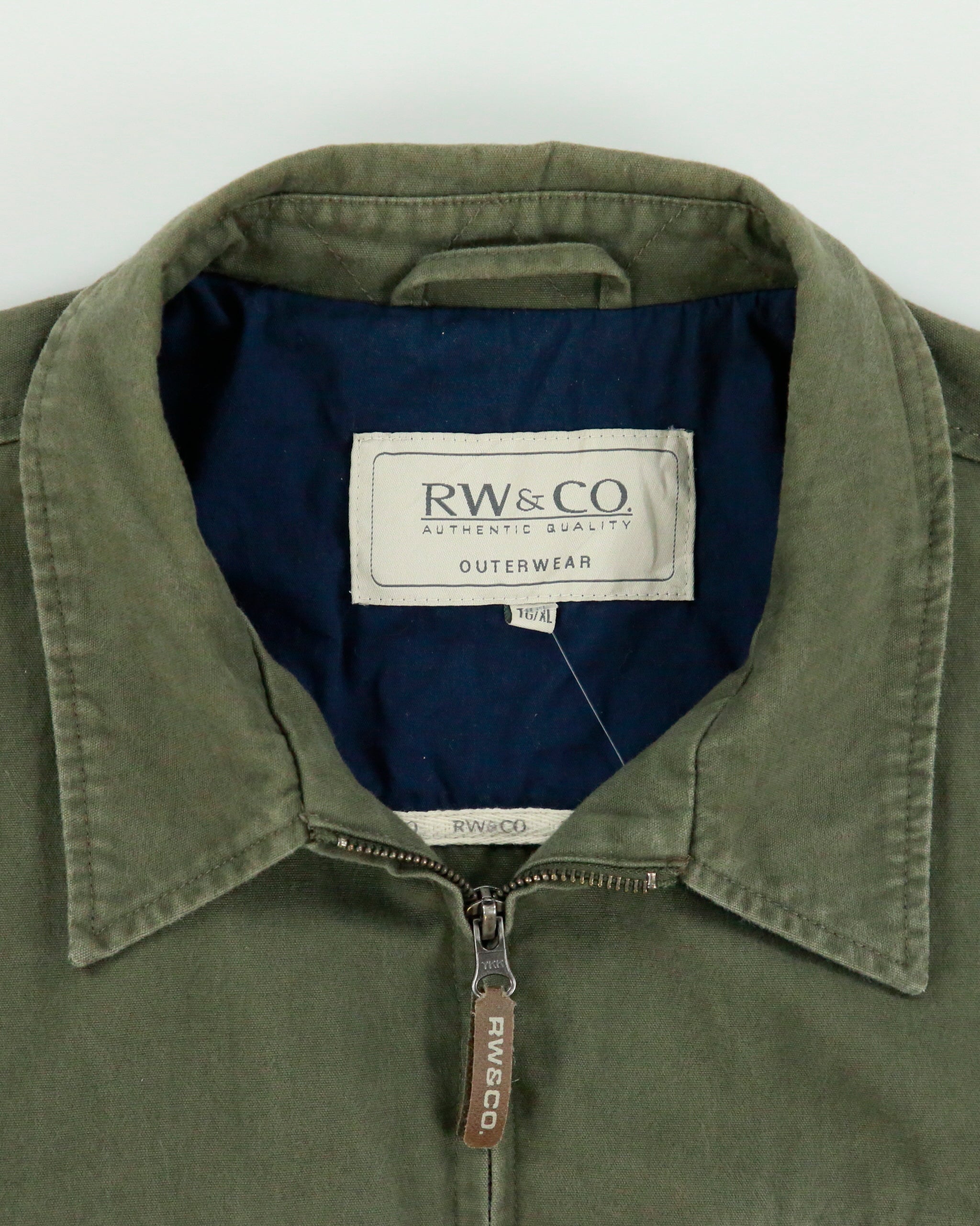 Vintage 1990s RW&amp;CO. Khaki Canvas Utility Harrington Jacket - XL
