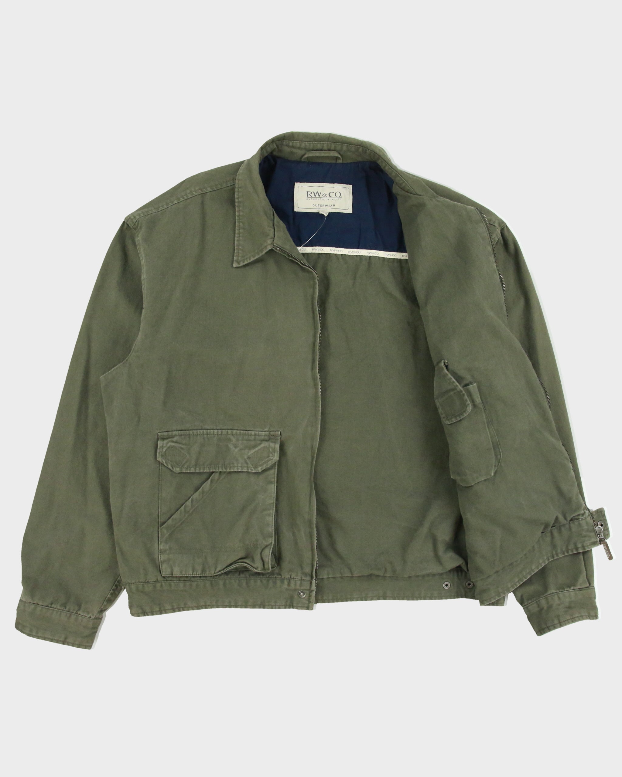 Vintage 1990s RW&amp;CO. Khaki Canvas Utility Harrington Jacket - XL