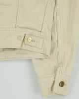 Vintage 1960s Lee Westerner Sanforized 100-J Union Made In USA Desert Khaki Santeen Denim Trucker Jacket - S