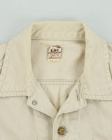Vintage 1960s Lee Westerner Sanforized 100-J Union Made In USA Distressed Desert Khaki Santeen Denim Trucker Jacket - XL