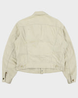 Vintage 1960s Lee Westerner Sanforized 100-J Union Made In USA Distressed Desert Khaki Santeen Denim Trucker Jacket - XL