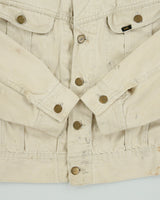 Vintage 1960s Lee Westerner Sanforized 100-J Union Made In USA Distressed Desert Khaki Santeen Denim Trucker Jacket - XL