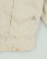 Vintage 1960s Lee Westerner Sanforized 100-J Union Made In USA Distressed Desert Khaki Santeen Denim Trucker Jacket - XL