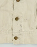 Vintage 1960s Lee Westerner Sanforized 100-J Union Made In USA Distressed Desert Khaki Santeen Denim Trucker Jacket - XL