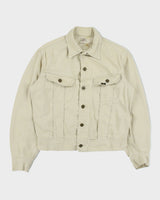 Vintage 1960s Lee Westerner Sanforized 100-J Union Made In USA Desert Khaki Santeen Denim Trucker Jacket - M