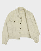 Vintage 1960s Lee Westerner Sanforized 100-J Union Made In USA Desert Khaki Santeen Denim Trucker Jacket - M