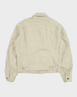 Vintage 1960s Lee Westerner Sanforized 100-J Union Made In USA Desert Khaki Santeen Denim Trucker Jacket - M