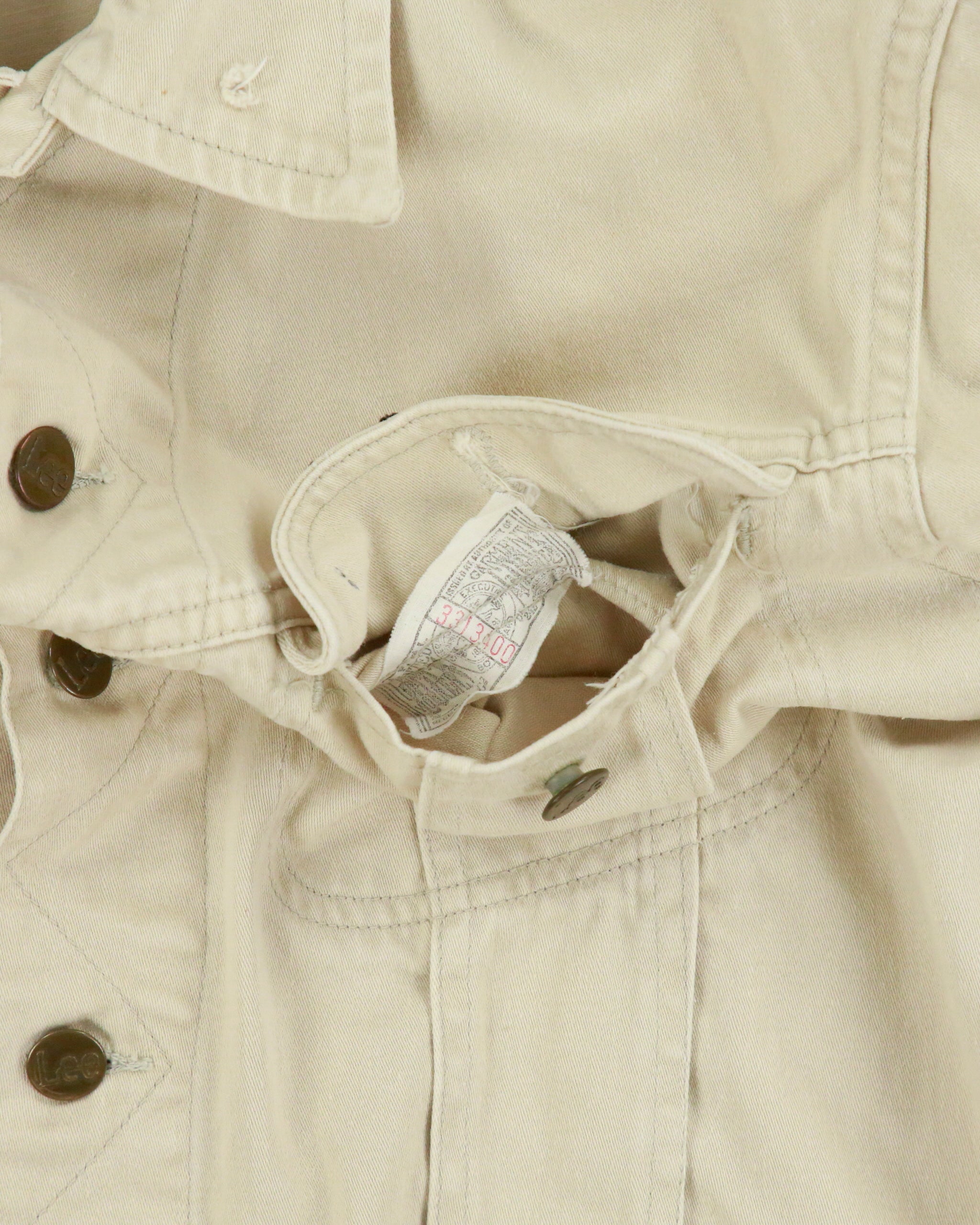 Vintage 1960s Lee Westerner Sanforized 100-J Union Made In USA Desert Khaki Santeen Denim Trucker Jacket - M