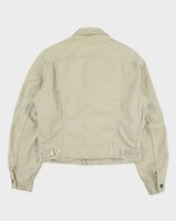 Vintage 1960s Lee Westerner Sanforized 100-J Union Made In USA Desert Khaki Santeen Denim Trucker Jacket - M