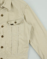Vintage 1960s Lee Westerner Sanforized 100-J Union Made In USA Desert Khaki Santeen Denim Trucker Jacket - M