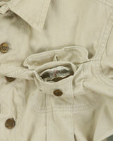 Vintage 1960s Lee Westerner Sanforized 100-J Union Made In USA Desert Khaki Santeen Denim Trucker Jacket - M