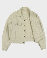 Vintage 1960s Lee Westerner Sanforized 100-J Union Made In USA Desert Khaki Santeen Denim Trucker Jacket - M