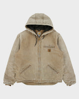 Vintage Carhartt J141-211 Tan Washed Duck Sierra Sandstone Sherpa Lined Active Jacket - L