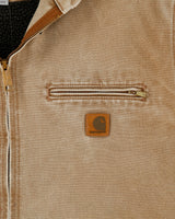 Vintage Carhartt J141-211 Tan Washed Duck Sierra Sandstone Sherpa Lined Active Jacket - L