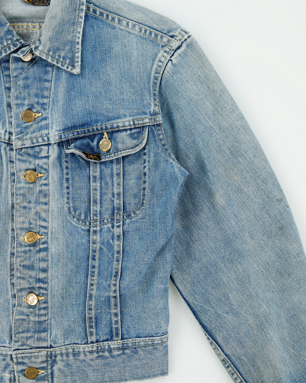 Vintage 1960s Lee 101-J Union Made In USA Sanforized Denim Trucker Jacket - XS