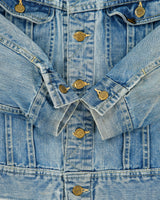 Vintage 1960s Lee 101-J Union Made In USA Sanforized Denim Trucker Jacket - XS
