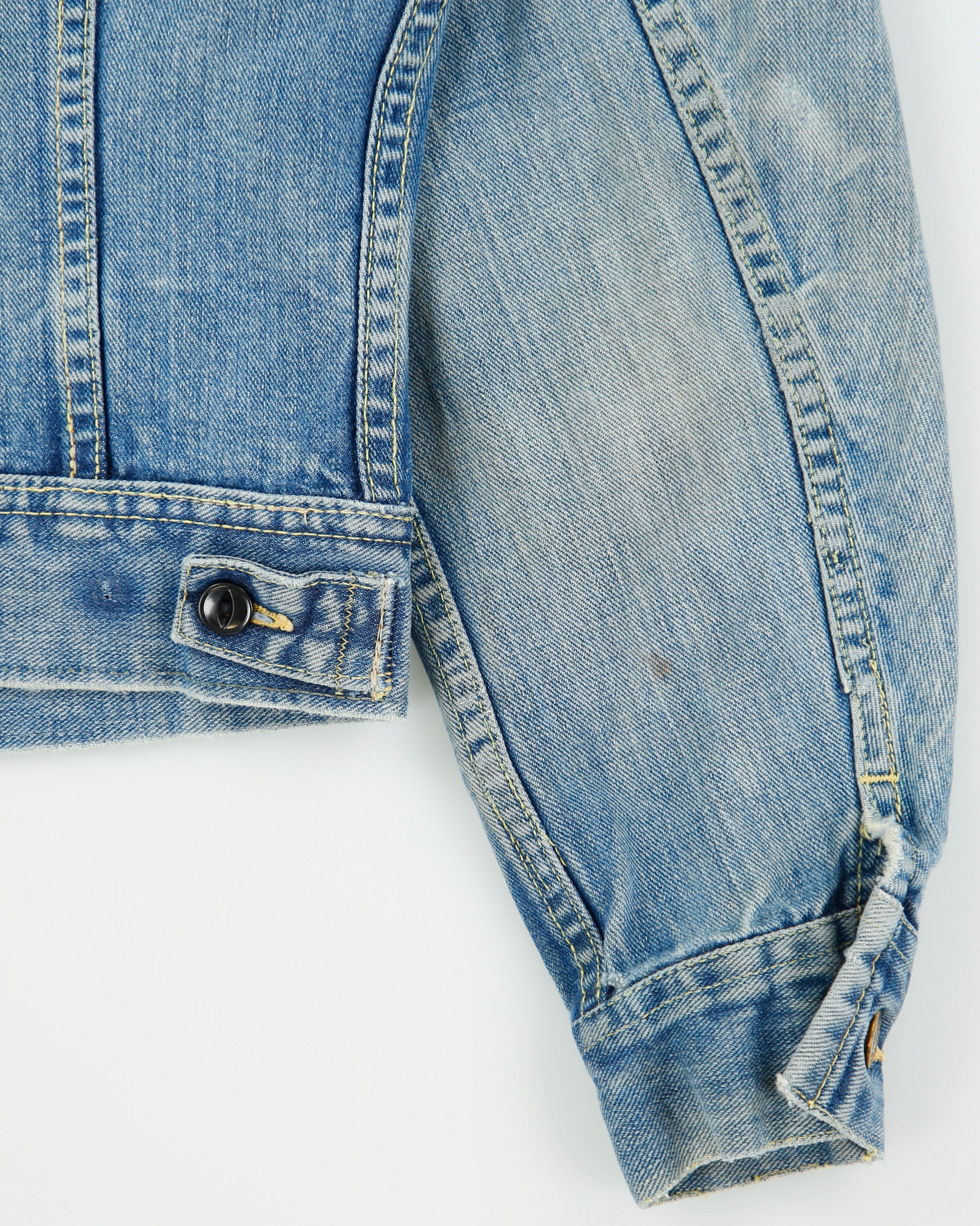 Vintage 1960s Lee 101-J Union Made In USA Sanforized Denim Trucker Jacket - XS