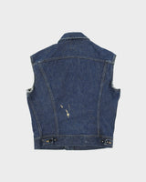 Vintage 1960s Lee 101-J Union Made In USA Sanforized Raw Indigo Demim Sleeveless Trucker Jacket - M