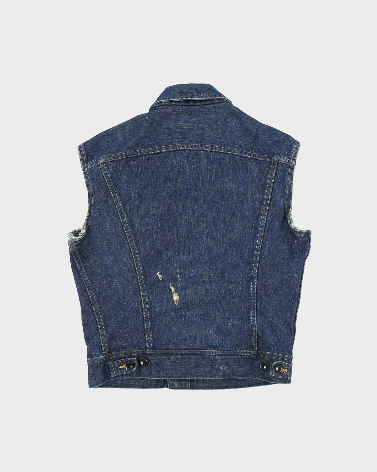 Vintage 1960s Lee 101-J Union Made In USA Sanforized Raw Indigo Demim Sleeveless Trucker Jacket - M